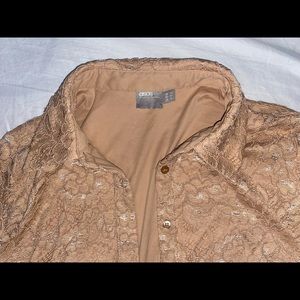 Asos tan lace dress